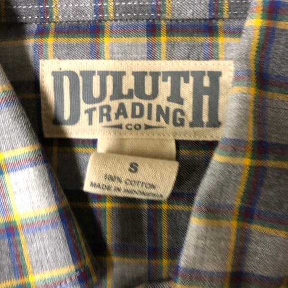 Duluth Men's Wrinklefighter Relaxed Fit Long Sleeve Shirt Gray Plaid Size S - Picture 3 of 6